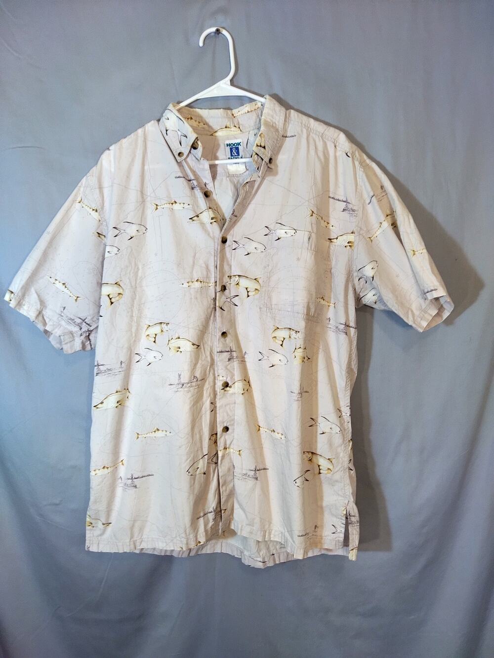 Vintage Hook & Tackle Outfitters Casual Fishing Shirt